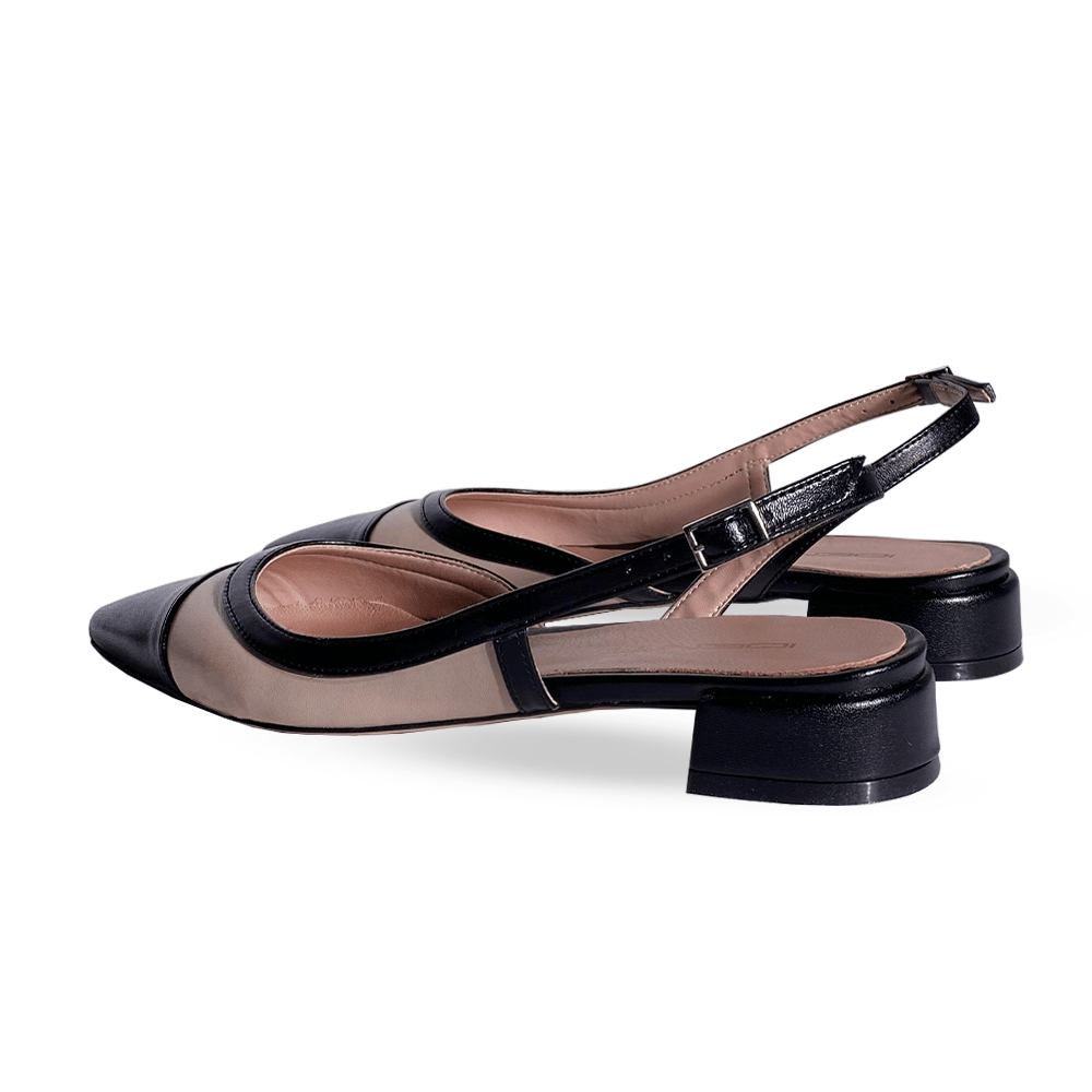 Identità Décolleté Slingback ANGY PELLE BEIGE/NERO