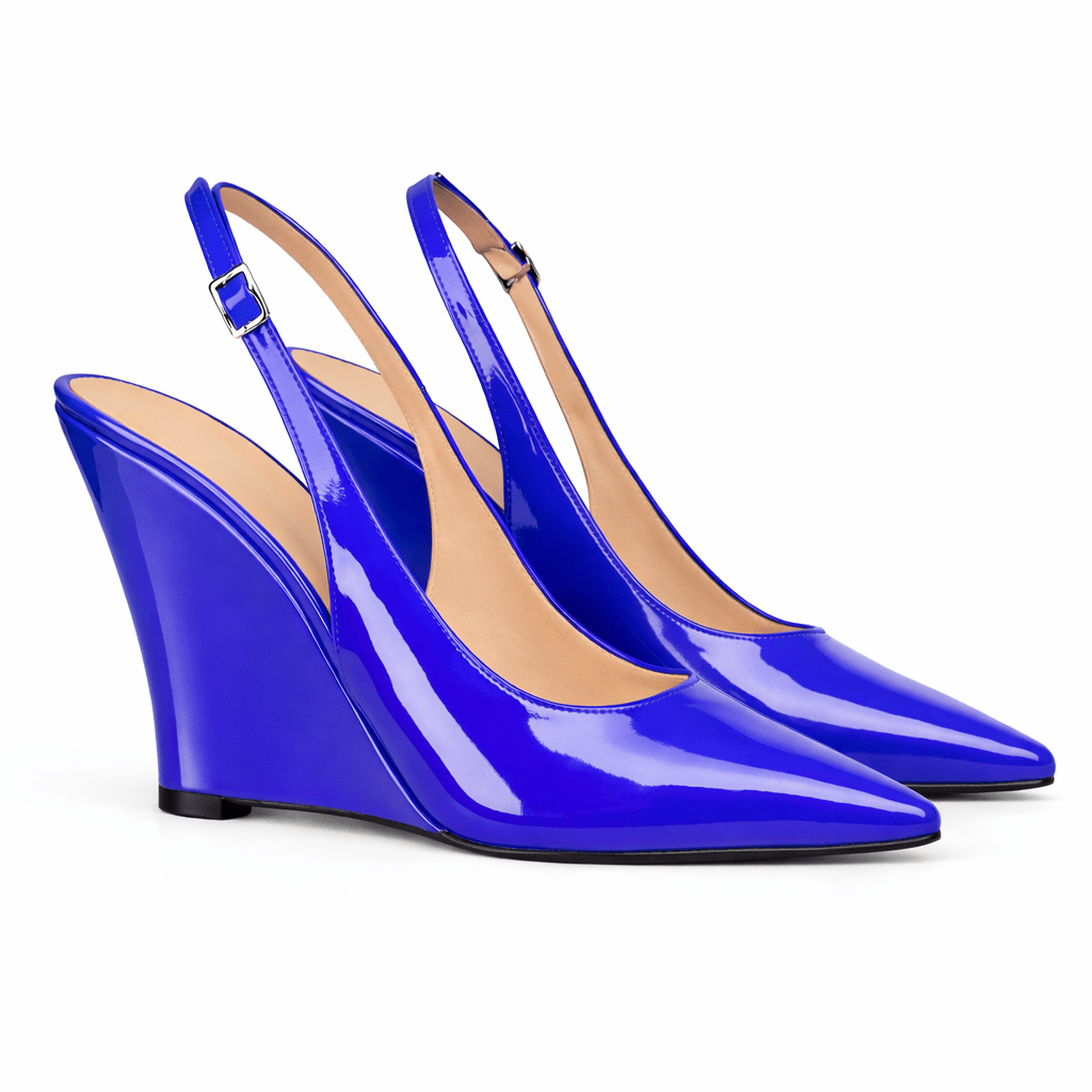 Identità Décolleté Slingback PAULINA VERNICE BLU