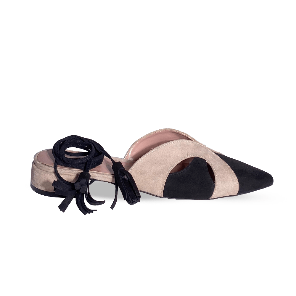 Identità Flat CECILIA CAMOSCIO BEIGE/NERO