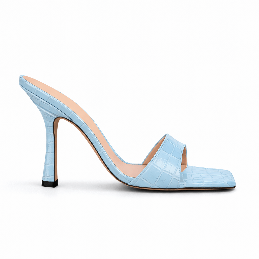 Identità Mules MARIARITA STAMPA COCCODRILLO BLU