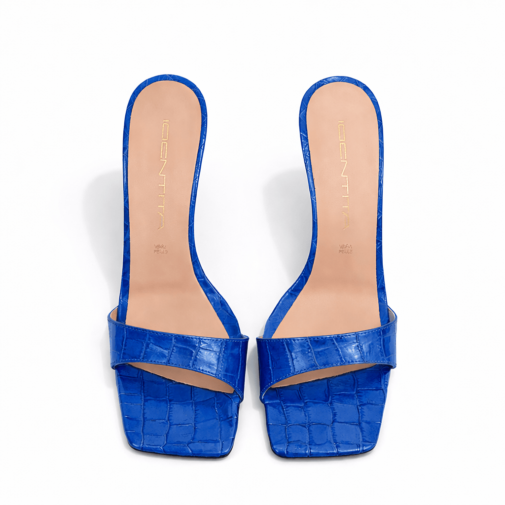 Identità Mules MARIARITA STAMPA COCCODRILLO BLU