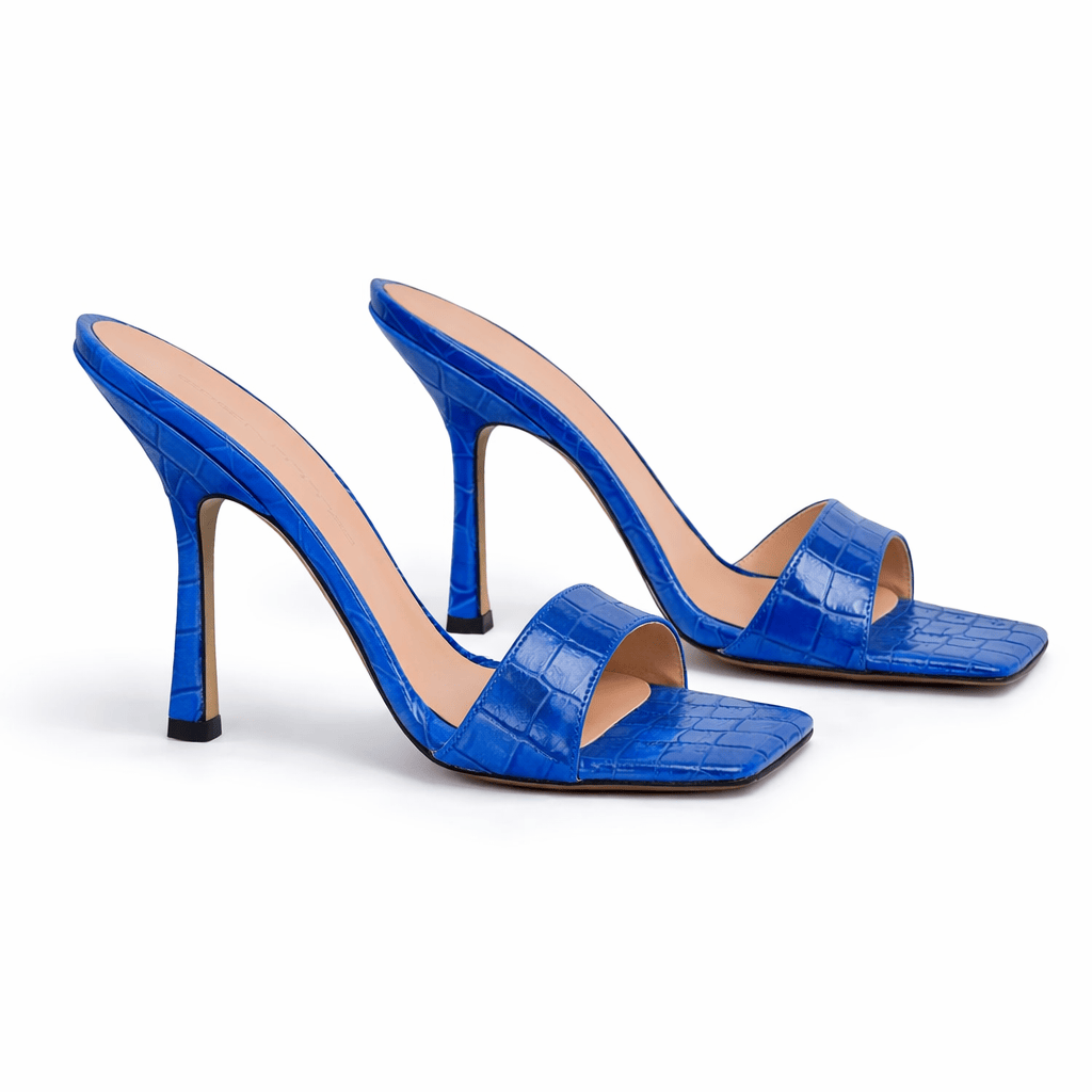 Identità Mules MARIARITA STAMPA COCCODRILLO BLU