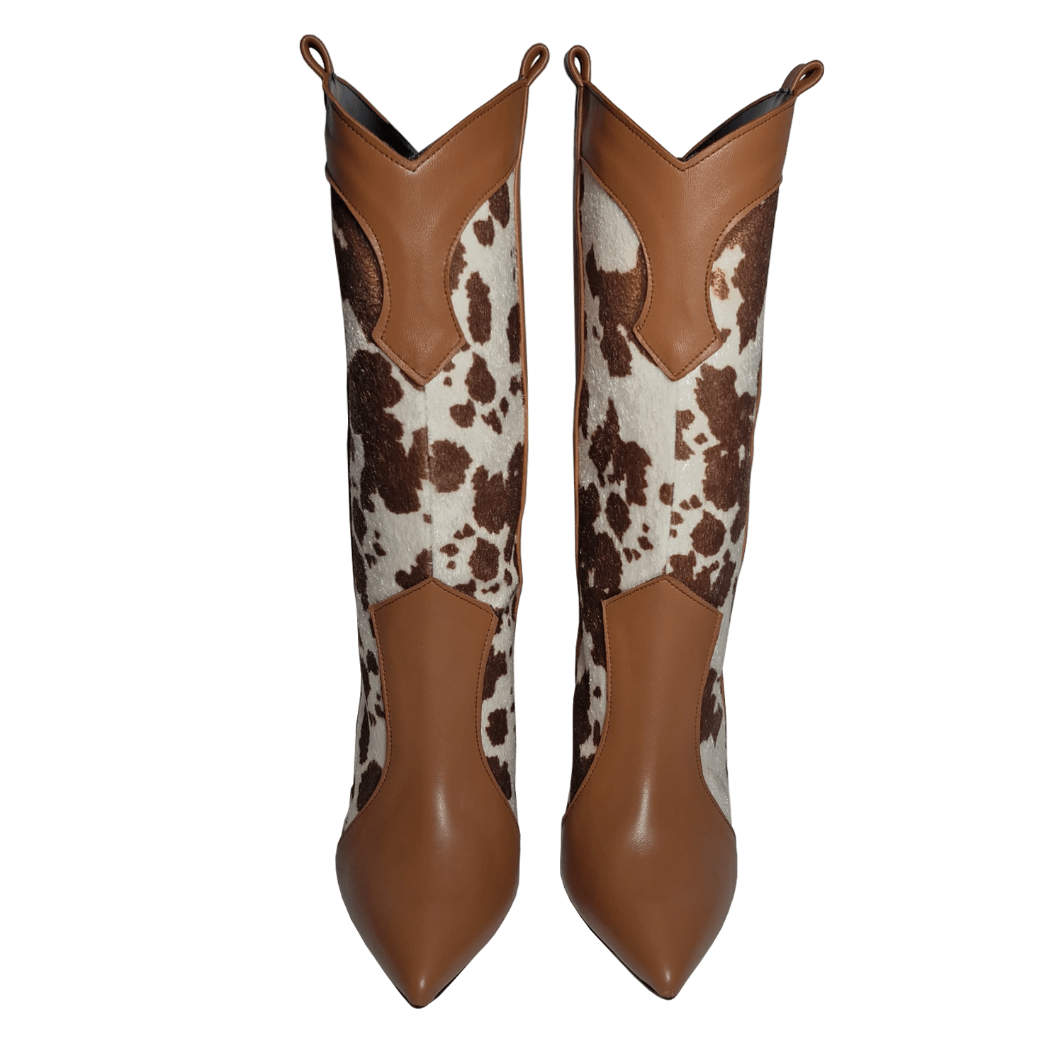 Identità Stivaletti CLARA STAMPA MUCCA MARRONE