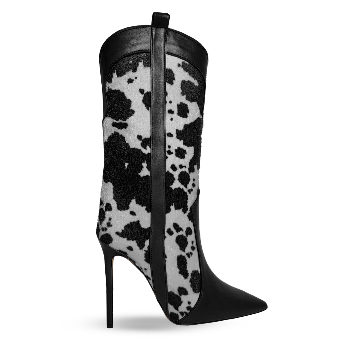 Identità Stivaletti CLARA STAMPA MUCCA NERO