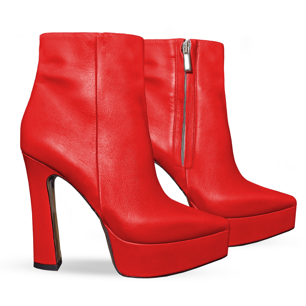 Identità Stivaletti VANESSA PELLE ROSSO