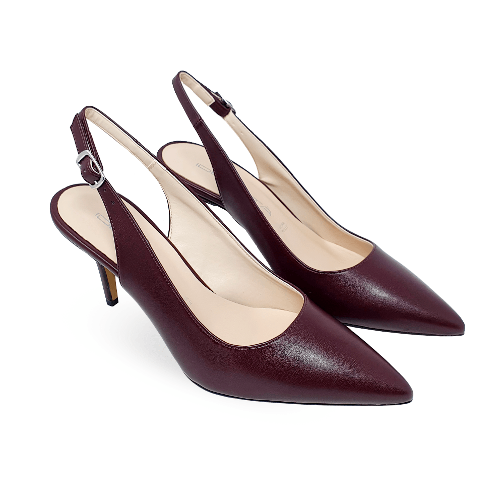Identità Décolleté Slingback JUSTINA PELLE BORDEAUX 70mm