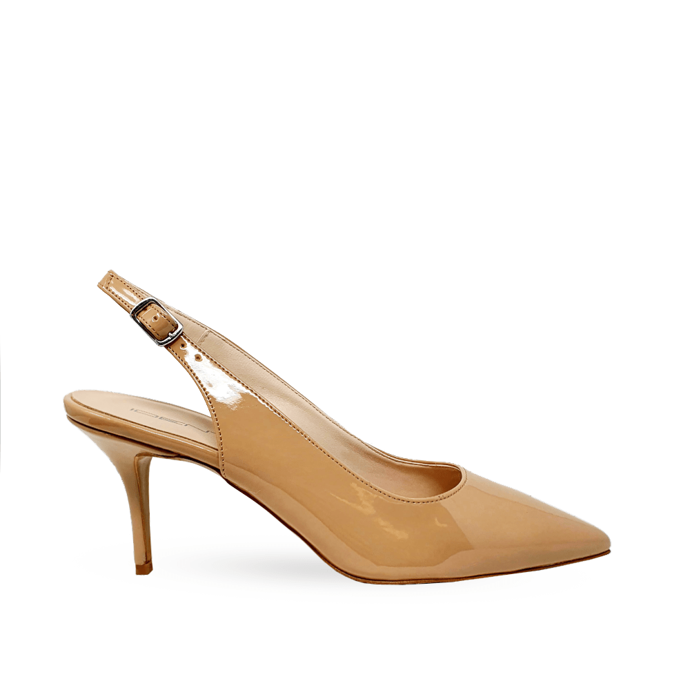 Identità Décolleté Slingback JUSTINA VERNICE BEIGE 70mm