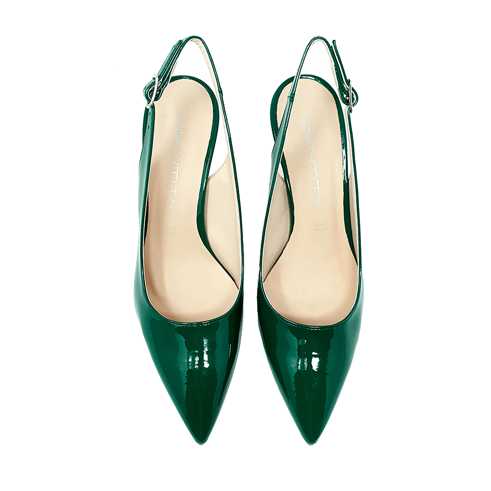 Identità Décolleté Slingback JUSTINA VERNICE VERDE 70mm