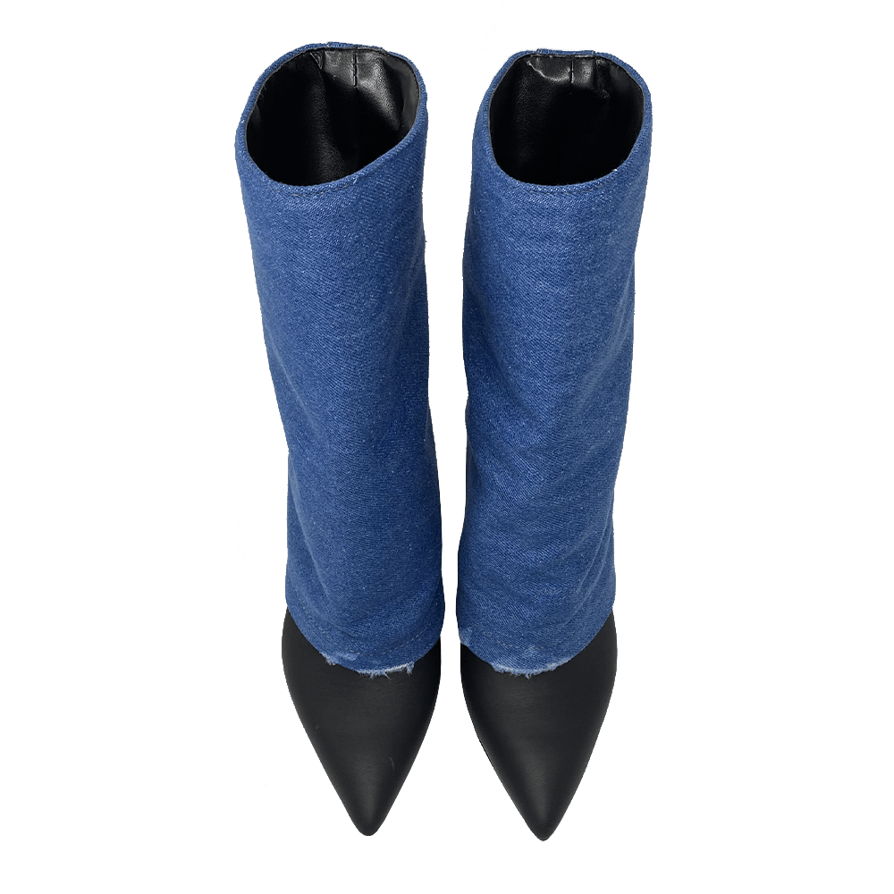 Identità Stivaletti DIANE PELLE NERO / DENIM