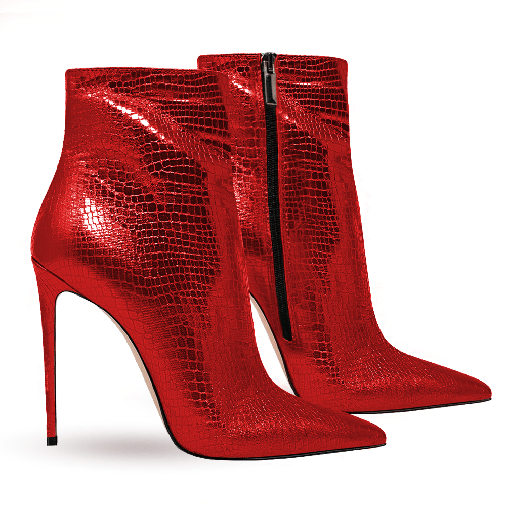 Identità Stivaletti MIRELLE LAMINATO ROSSO