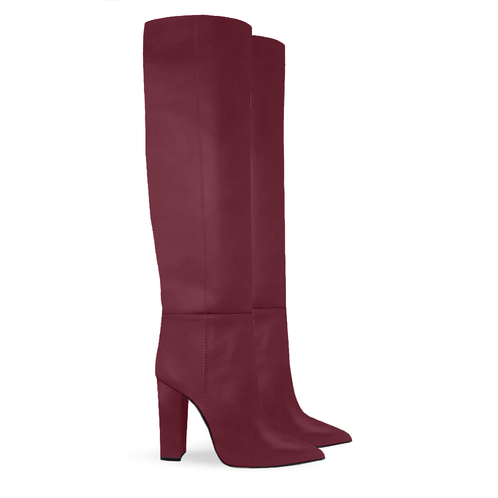 Identità Stivali DEBBIE PELLE BORDEAUX